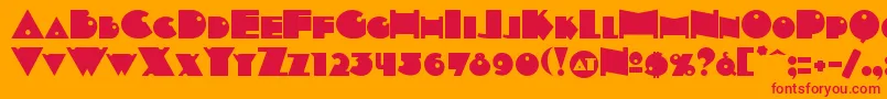 フォントINDEPSC  – オレンジの背景に赤い文字