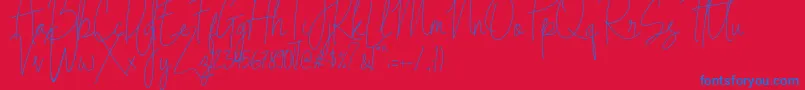 Indesign Signature   PERSONAL USE Font – Blue Fonts on Red Background