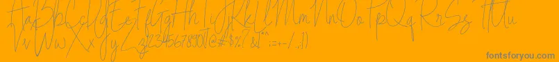 Indesign Signature   PERSONAL USE Font – Gray Fonts on Orange Background