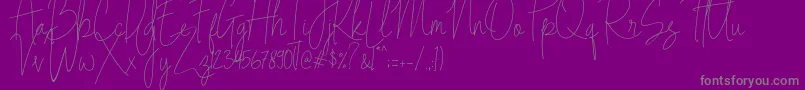 Indesign Signature   PERSONAL USE Font – Gray Fonts on Purple Background