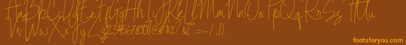 Indesign Signature   PERSONAL USE Font – Orange Fonts on Brown Background