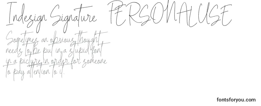 Indesign Signature   PERSONAL USE フォントのレビュー