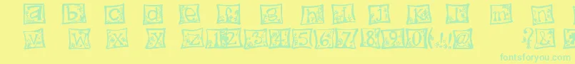 indezonefont   creative Font – Green Fonts on Yellow Background