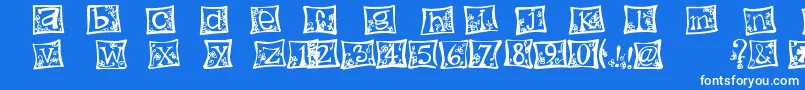 Fonte indezonefont   creative – fontes brancas em um fundo azul