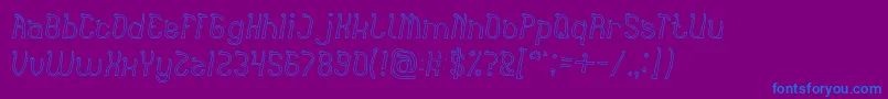 フォントIndia Hair Style Hollow – 紫色の背景に青い文字