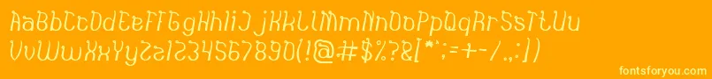 India Hair Style Light-Schriftart – Gelbe Schriften auf orangefarbenem Hintergrund