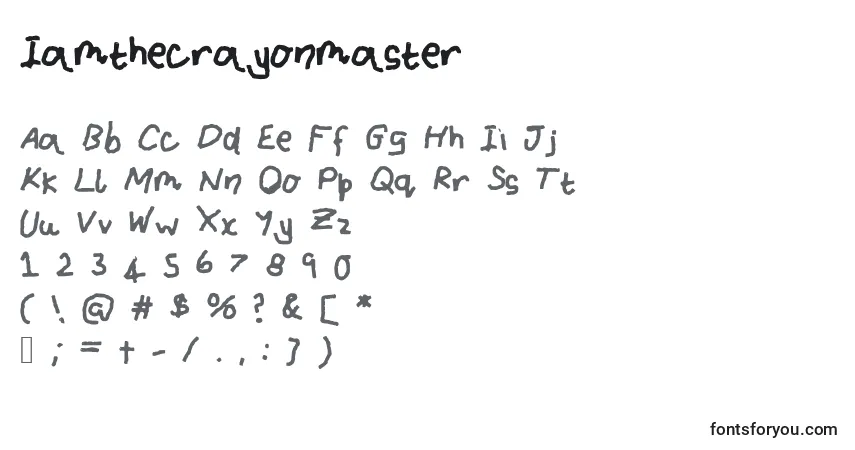 Czcionka Iamthecrayonmaster – alfabet, cyfry, specjalne znaki