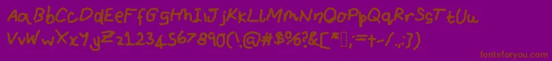 Iamthecrayonmaster Font – Brown Fonts on Purple Background