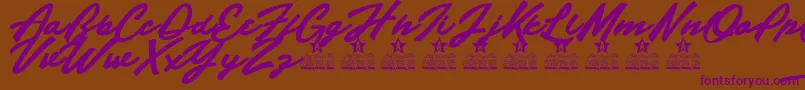 Indian Strength Personal Use Font – Purple Fonts on Brown Background