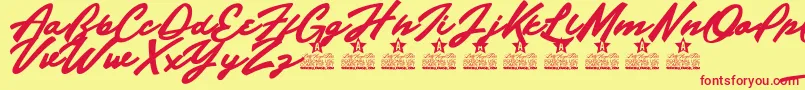 Indian Strength Personal Use Font – Red Fonts on Yellow Background