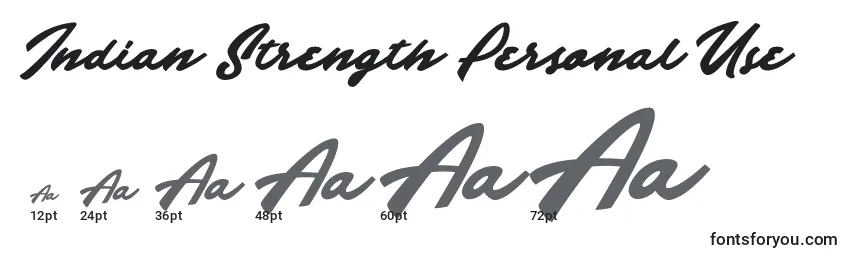 Indian Strength Personal Use Font Sizes