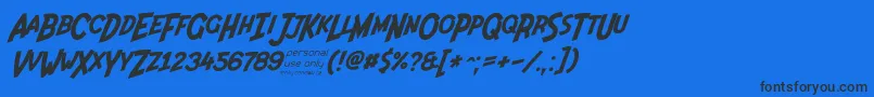 Indiana Jonas 48ip Font – Black Fonts on Blue Background