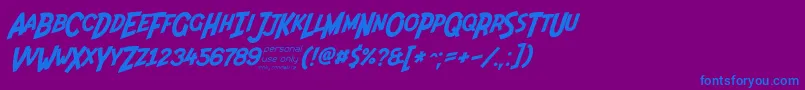 Indiana Jonas 48ip Font – Blue Fonts on Purple Background