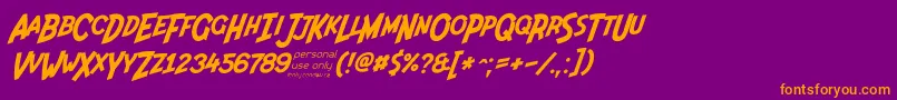 Indiana Jonas 48ip Font – Orange Fonts on Purple Background