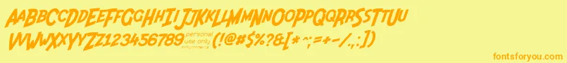 Indiana Jonas 48ip Font – Orange Fonts on Yellow Background