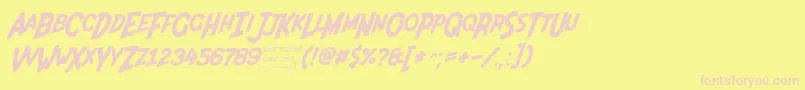 Indiana Jonas 48ip Font – Pink Fonts on Yellow Background