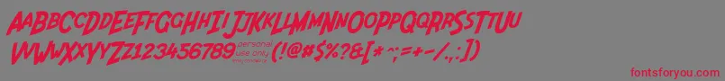 Indiana Jonas 48ip Font – Red Fonts on Gray Background
