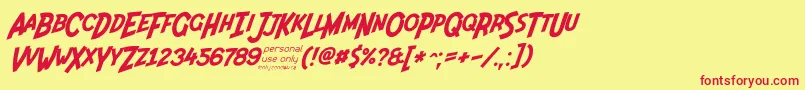 Indiana Jonas 48ip Font – Red Fonts on Yellow Background