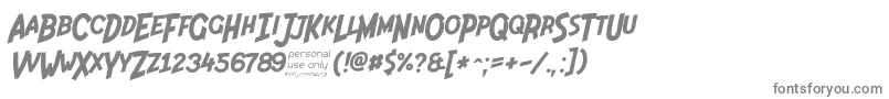 フォントIndiana Jonas 48p – 白い背景に灰色の文字