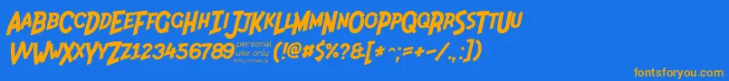 Indiana Jonas 48p Font – Orange Fonts on Blue Background