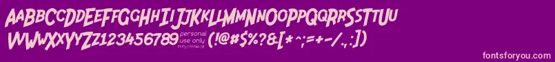 Indiana Jonas 48p Font – Pink Fonts on Purple Background