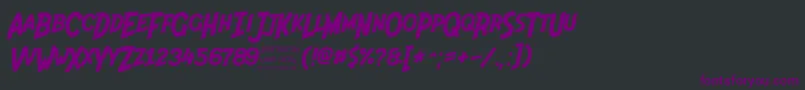 Indiana Jonas 48p Font – Purple Fonts on Black Background