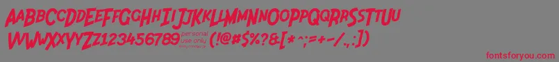 Indiana Jonas 48p Font – Red Fonts on Gray Background