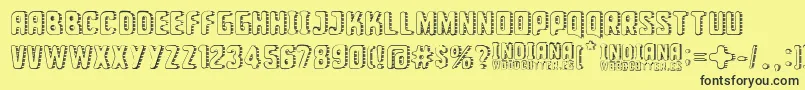 Indiana State Font – Black Fonts on Yellow Background