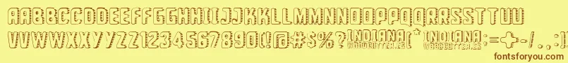 Indiana State Font – Brown Fonts on Yellow Background
