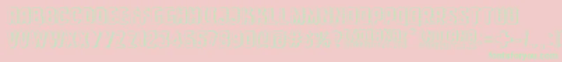Indiana State Font – Green Fonts on Pink Background