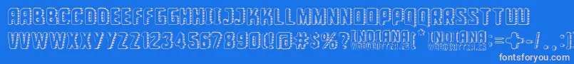 Indiana State Font – Pink Fonts on Blue Background