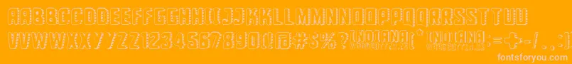 Indiana State Font – Pink Fonts on Orange Background