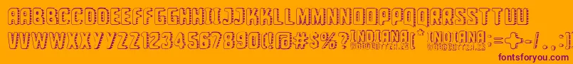 Indiana State Font – Purple Fonts on Orange Background