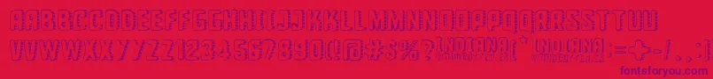 Indiana State Font – Purple Fonts on Red Background