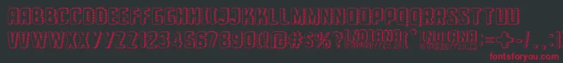 フォントIndiana State – 黒い背景に赤い文字