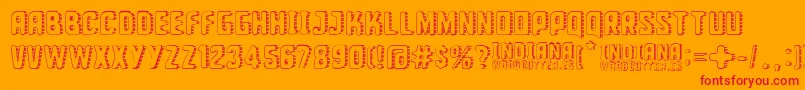 Indiana State Font – Red Fonts on Orange Background