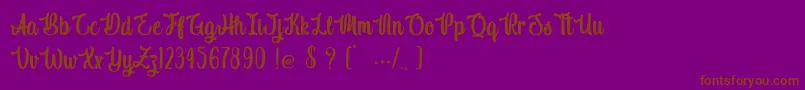 Indigo Daisy-Schriftart – Braune Schriften auf violettem Hintergrund