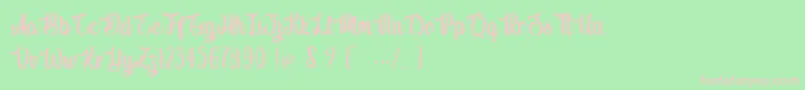 フォントIndigo Daisy – 緑の背景にピンクのフォント