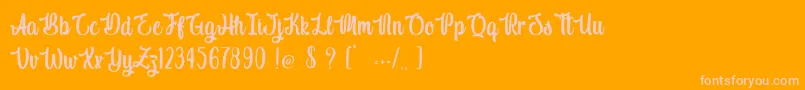 フォントIndigo Daisy – オレンジの背景にピンクのフォント