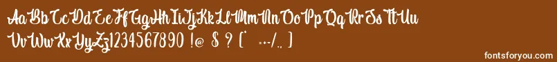 Indigo Daisy Font – White Fonts on Brown Background