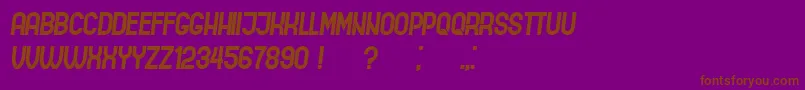 フォントIndirectImplication Italic – 紫色の背景に茶色のフォント