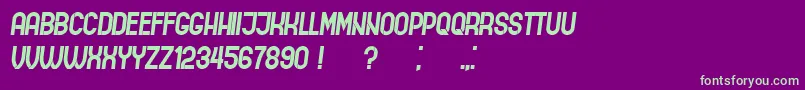 フォントIndirectImplication Italic – 紫の背景に緑のフォント