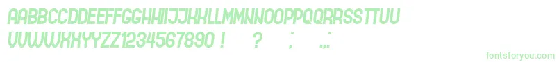 フォントIndirectImplication Italic – 白い背景に緑のフォント