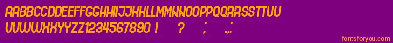 フォントIndirectImplication Italic – 紫色の背景にオレンジのフォント