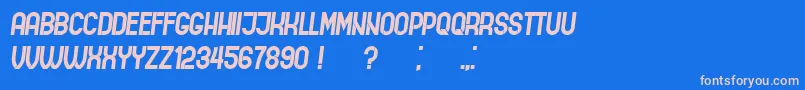 フォントIndirectImplication Italic – ピンクの文字、青い背景
