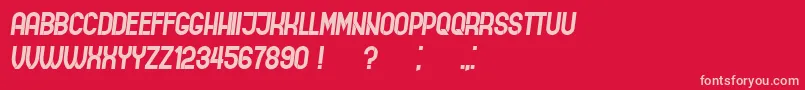 フォントIndirectImplication Italic – 赤い背景にピンクのフォント