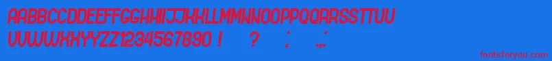 フォントIndirectImplication Italic – 赤い文字の青い背景