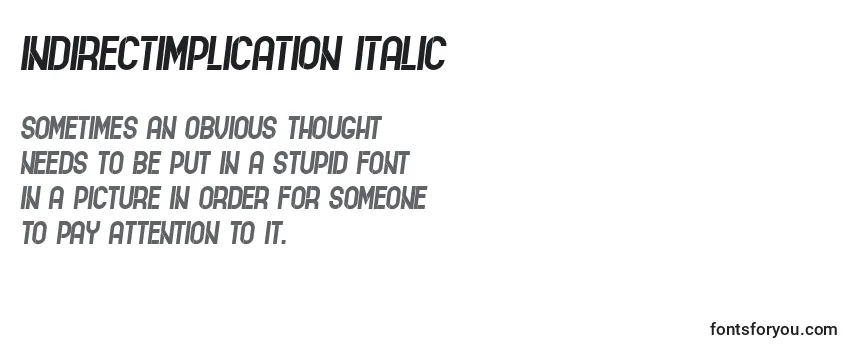Reseña de la fuente IndirectImplication Italic