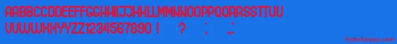 IndirectImplication Font – Red Fonts on Blue Background