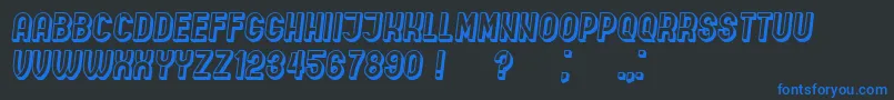 IndirectImplication3D Italic Font – Blue Fonts on Black Background